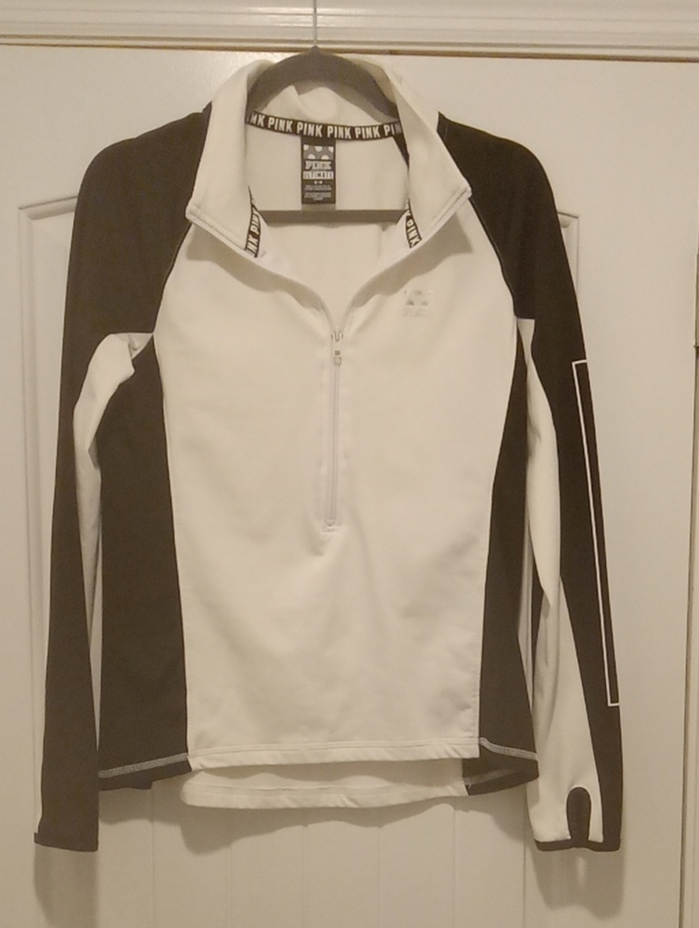 Victoria's PINK Black & White Half-Zip Pullover